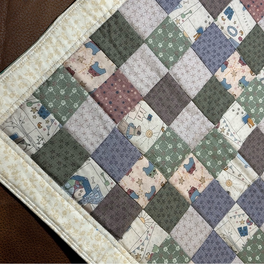 Handmade Patchwork Checkerboard Quilt Set - Picture 9 of 14